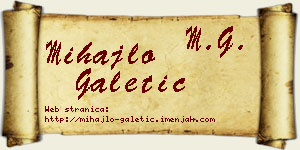Mihajlo Galetić vizit kartica